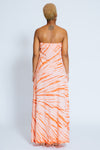 Leila Strapless Tie-Dye Dress, Orange