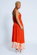 Laura Halter Tie-Dye Dress, Orange